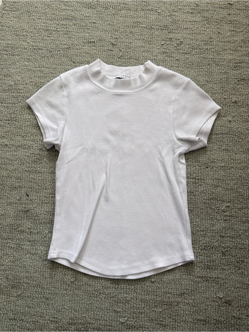 Topshop rib fitted curved hem tee